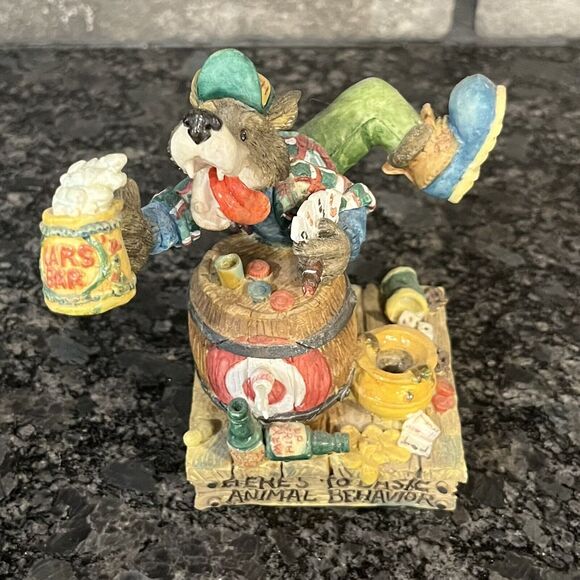 Enesco Moose Creek Crossing “Here’s to Basic Animal Behavior” 1996 Wolf #188387 - Picture 2 of 6